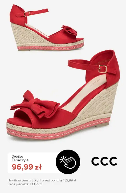 CCC - gazetka promocyjna SALE - damskie espadryle do 100 zł od piątku 10.07  - strona 9