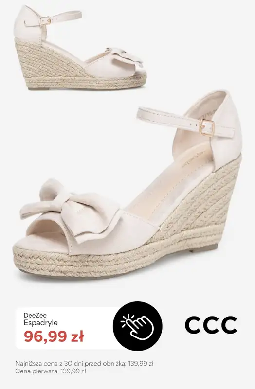 CCC - gazetka promocyjna SALE - damskie espadryle do 100 zł od piątku 10.07  - strona 4