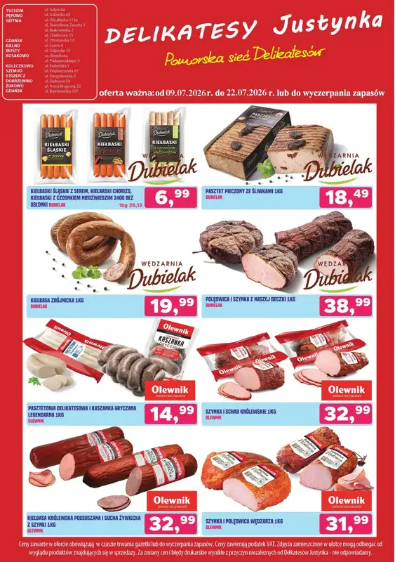 Delikatesy Justynka - gazetka promocyjna Gazetka od czwartku 09.07 do środy 22.07 - strona 2