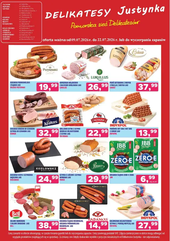 Delikatesy Justynka - gazetka promocyjna Gazetka od czwartku 09.07 do środy 22.07 - strona 3