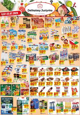 Delikatesy Justynka - gazetka promocyjna Gazetka od czwartku 09.07 do środy 22.07