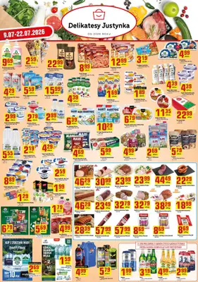 Delikatesy Justynka - gazetka promocyjna Gazetka od czwartku 09.07 do środy 22.07