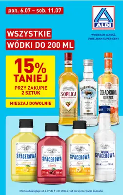 Aldi - gazetka promocyjna Wszystkie wódki do 200 ml od czwartku 09.07 do soboty 11.07