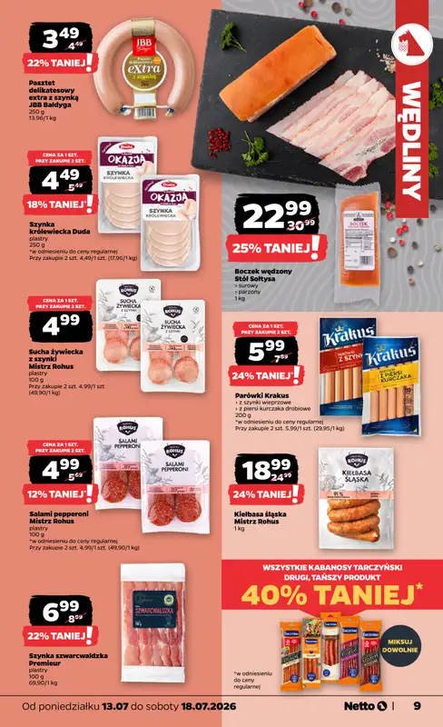 Netto - gazetka promocyjna Gazetka Spożywcza od poniedziałku 13.07 do soboty 18.07 - strona 9