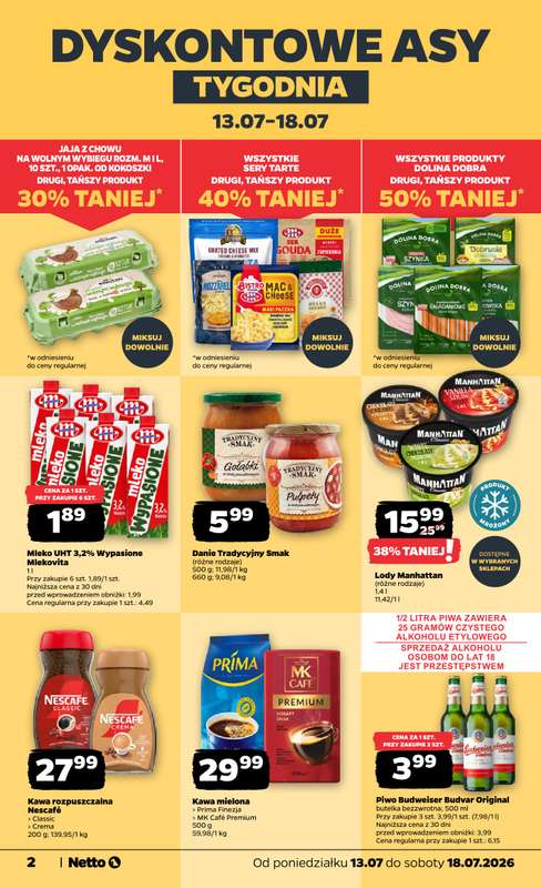 Netto - gazetka promocyjna Gazetka Spożywcza od poniedziałku 13.07 do soboty 18.07 - strona 2