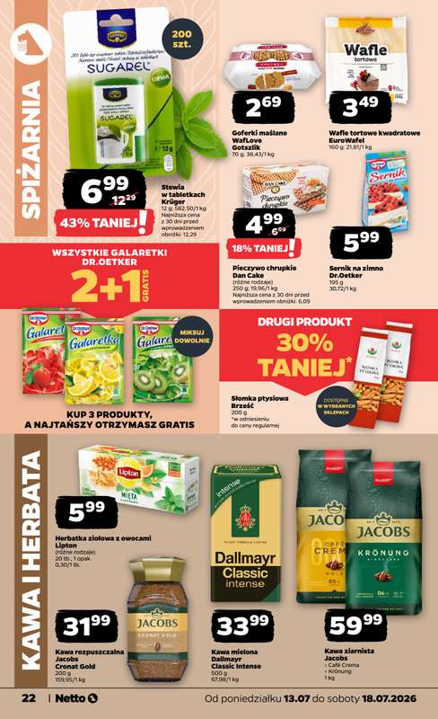 Netto - gazetka promocyjna Gazetka Spożywcza od poniedziałku 13.07 do soboty 18.07 - strona 22