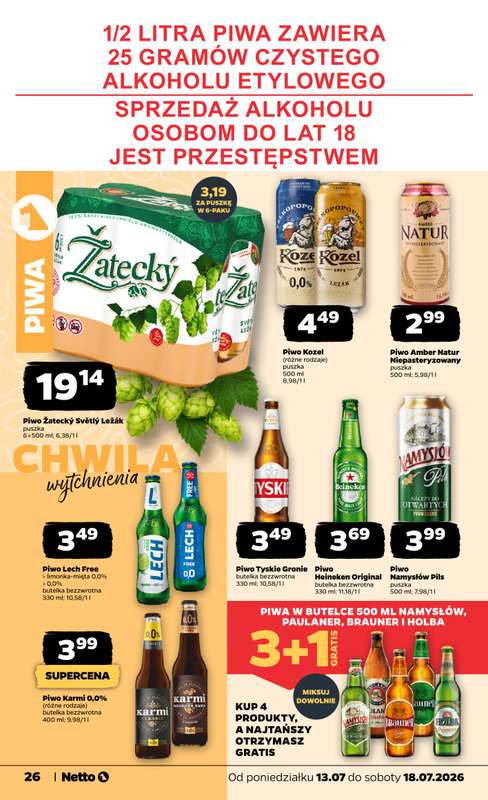 Netto - gazetka promocyjna Gazetka Spożywcza  do soboty 18.07 - strona 26