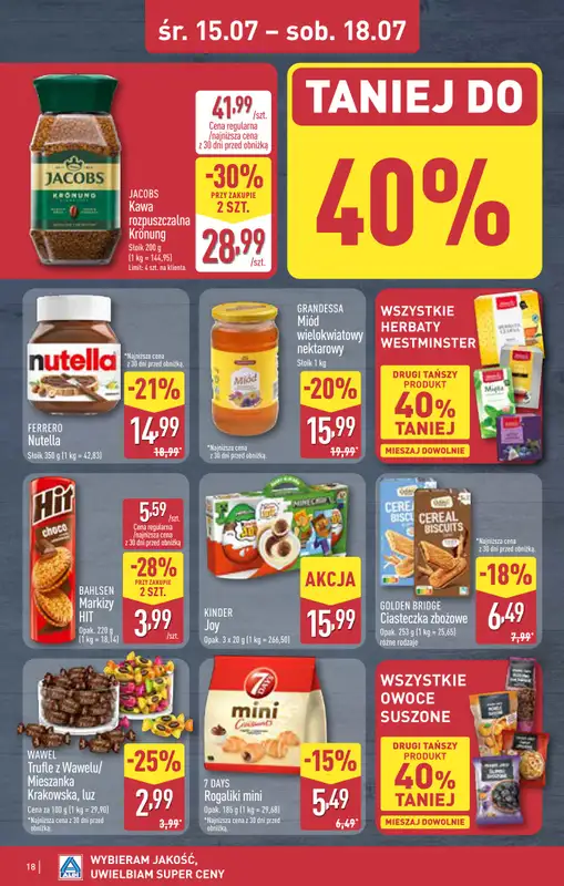Aldi - gazetka promocyjna Rybnik, ul. Żorska 2 (Park handlowy S1), WIELKIE OTWARCIE już w ŚRODĘ! od środy 15.07 do poniedziałku 20.07 - strona 18