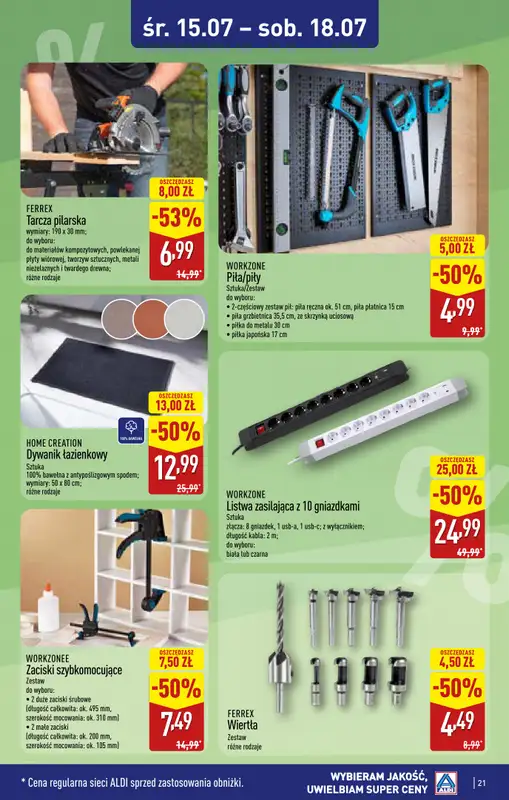 Aldi - gazetka promocyjna Rybnik, ul. Żorska 2 (Park handlowy S1), WIELKIE OTWARCIE już w ŚRODĘ! od środy 15.07 do poniedziałku 20.07 - strona 21