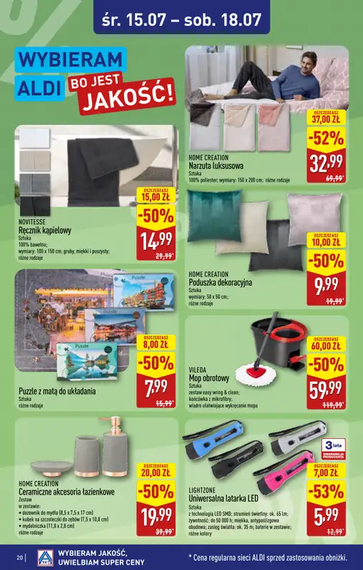 Aldi - gazetka promocyjna Rybnik, ul. Żorska 2 (Park handlowy S1), WIELKIE OTWARCIE już w ŚRODĘ! od środy 15.07 do poniedziałku 20.07 - strona 20