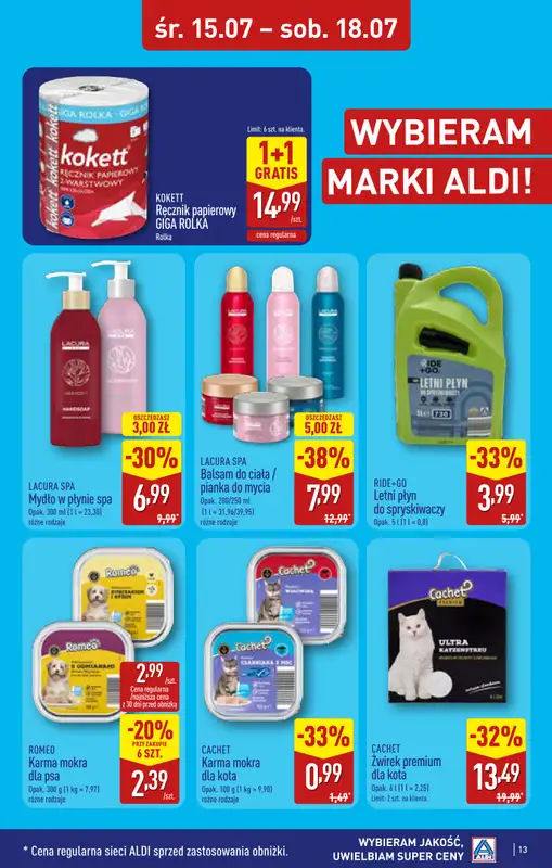 Aldi - gazetka promocyjna Rybnik, ul. Żorska 2 (Park handlowy S1), WIELKIE OTWARCIE już w ŚRODĘ! od środy 15.07 do poniedziałku 20.07 - strona 13