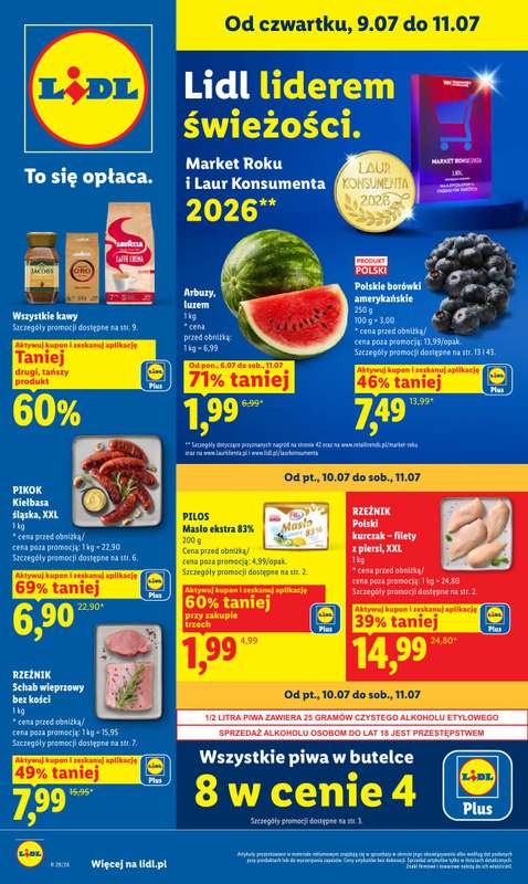 Lidl - gazetka promocyjna Oferta od czwartku od czwartku 09.07 do soboty 11.07