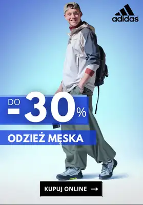 Adidas - gazetka promocyjna Wyprzedaż odzieży męskiej od czwartku 09.07 do poniedziałku 20.07