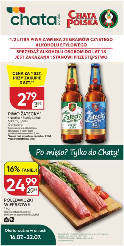 Chata Polska - gazetka promocyjna Plakat promocyjny  do środy 22.07