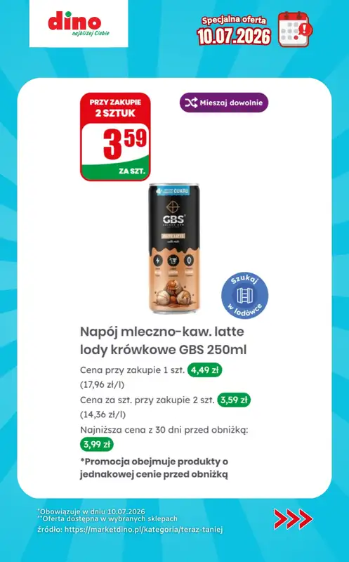 Dino - gazetka promocyjna Specjalna oferta na 10.07.2026 - promocje spoza gazetki od piątku 10.07 do piątku 10.07 - strona 10