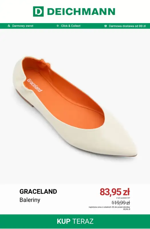 Deichmann - gazetka promocyjna Do -50% baleriny damskie od soboty 11.07  - strona 7
