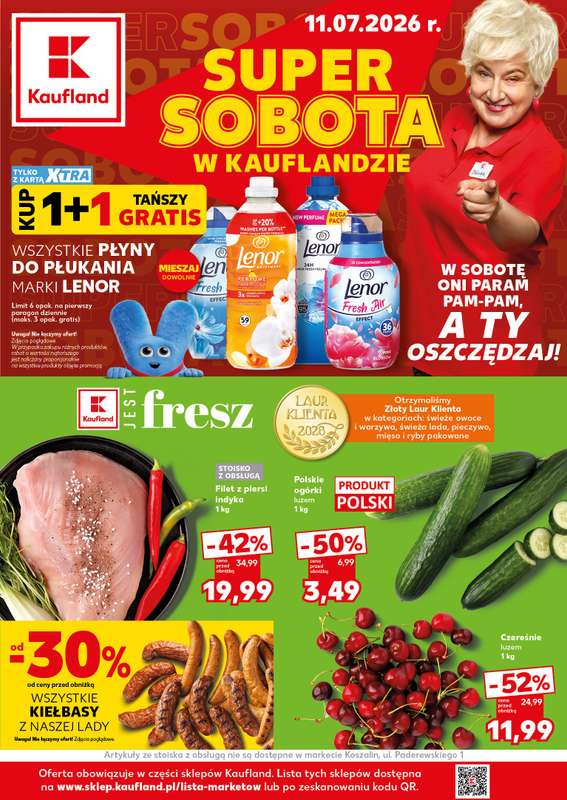 Kaufland - gazetka promocyjna Oferta Kaufland - SUPER SOBOTA od soboty 11.07 do soboty 11.07