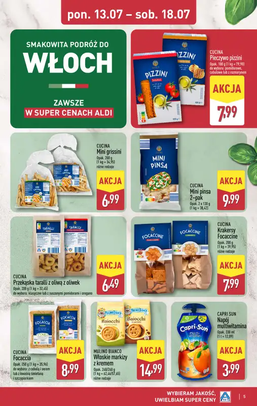 Aldi - gazetka promocyjna Podróż do Włoch w super cenach Aldi! od poniedziałku 13.07 do soboty 18.07 - strona 5