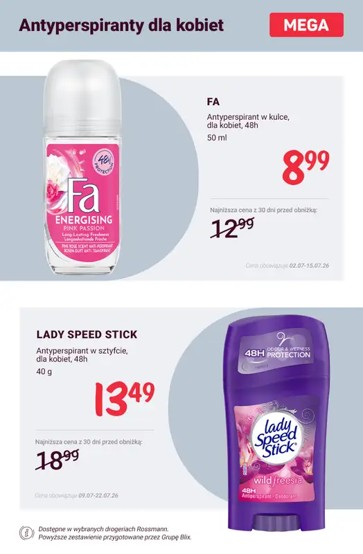 Rossmann - gazetka promocyjna Dezodoranty i antyperspiranty - promocje! od soboty 11.07  - strona 10