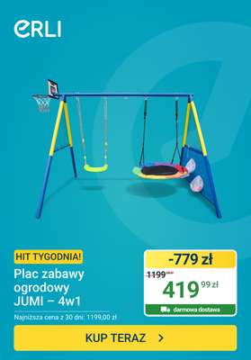 ERLI - gazetka promocyjna Hit tygodnia - Huśtawka ogrodowa od poniedziałku 13.07 do niedzieli 19.07
