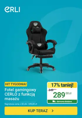 ERLI - gazetka promocyjna Hit tygodnia - Fotel LED od środy 15.07 do niedzieli 19.07