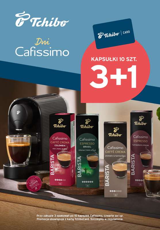 Tchibo - gazetka promocyjna 3+1 Dni Cafissimo od wtorku 21.07 do poniedziałku 17.08