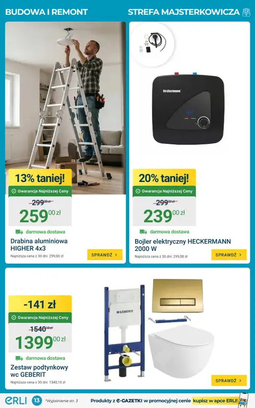 ERLI - gazetka promocyjna Sprawdź okazje tygodnia Erli! od poniedziałku 13.07 do niedzieli 19.07 - strona 13