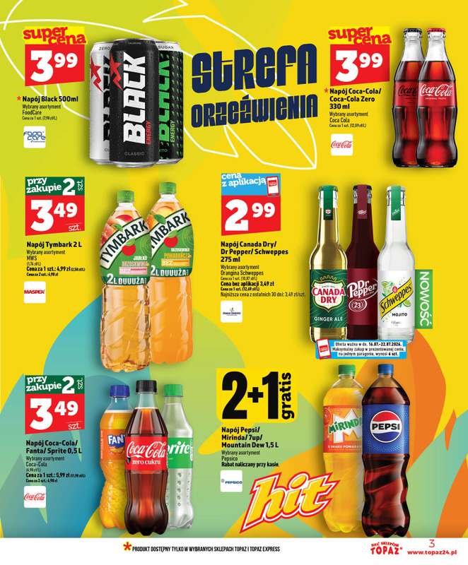 TOPAZ - gazetka promocyjna Gazetka od czwartku 16.07 do środy 22.07 - strona 3