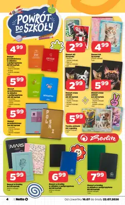 Netto - gazetka promocyjna Inspiracje tygodnia Powrót do szkoły  do środy 22.07 - strona 4