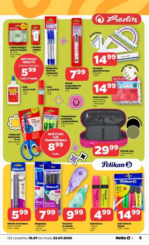 Netto - gazetka promocyjna Inspiracje tygodnia Powrót do szkoły  do środy 22.07 - strona 5