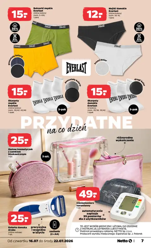 Netto - gazetka promocyjna Inspiracje tygodnia Powrót do szkoły  do środy 22.07 - strona 7