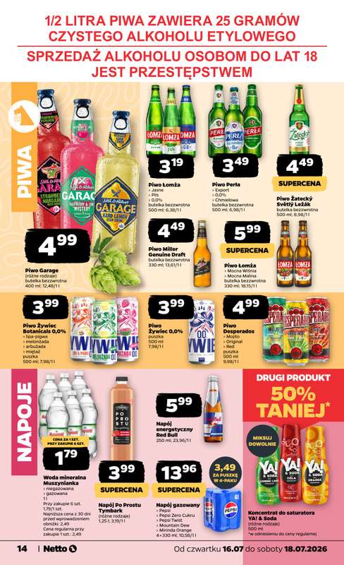 Netto - gazetka promocyjna Gazetka Spożywcza od czwartku 16.07 do soboty 18.07 - strona 14