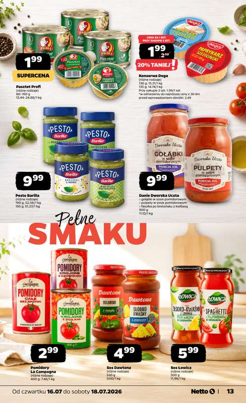 Netto - gazetka promocyjna Gazetka Spożywcza od czwartku 16.07 do soboty 18.07 - strona 13