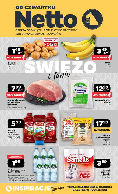 Netto - gazetka promocyjna Gazetka Spożywcza od czwartku 16.07 do soboty 18.07