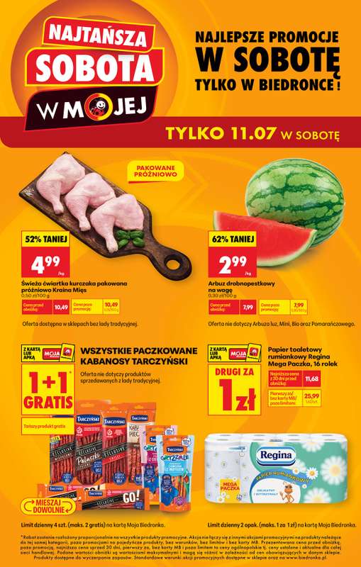 Biedronka - gazetka promocyjna Najtańsza sobota od soboty 11.07 do soboty 11.07