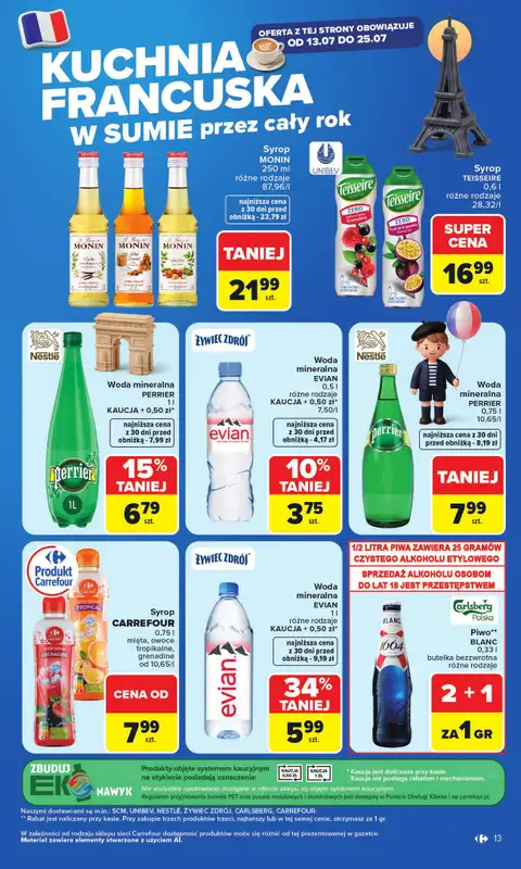 Carrefour - gazetka promocyjna Gazetka Kuchnia Francuska od poniedziałku 13.07 do soboty 25.07 - strona 13