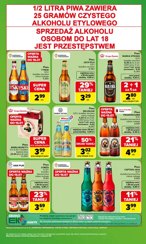 Carrefour - gazetka promocyjna Gazetka Zakupowa taktyka kibica od poniedziałku 13.07 do soboty 18.07 - strona 5