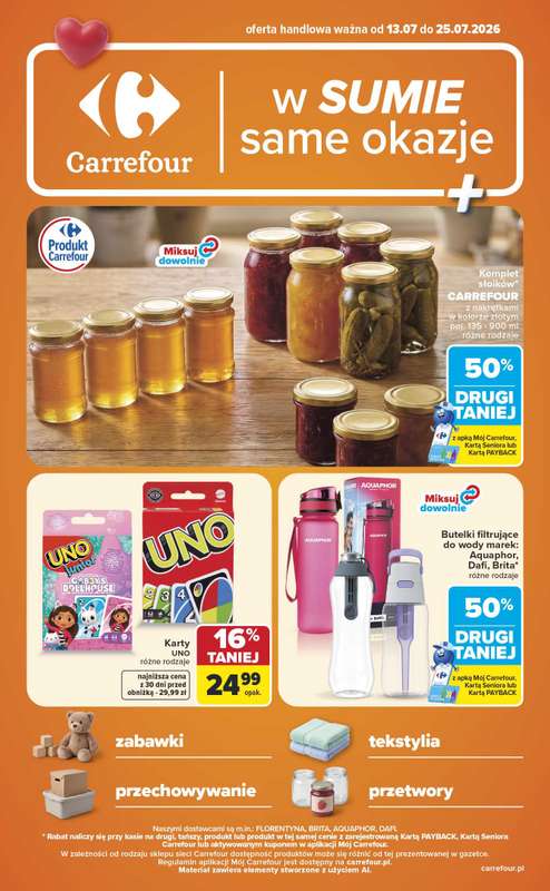 Carrefour - gazetka promocyjna Gazetka w sumie same okazje od poniedziałku 13.07 do soboty 25.07