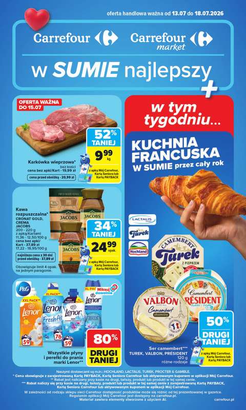 Carrefour Market - gazetka promocyjna Gazetka Carrefour Market od poniedziałku od poniedziałku 13.07 do soboty 18.07
