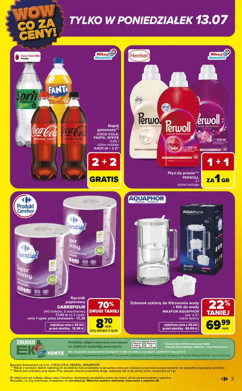 Carrefour Market - gazetka promocyjna Gazetka Wow co za ceny od poniedziałku 13.07 do soboty 18.07 - strona 3