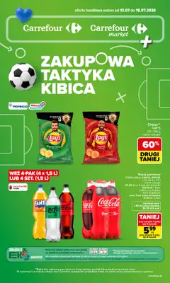 Carrefour Market - gazetka promocyjna Gazetka Zakupowa taktyka kibica od poniedziałku 13.07 do soboty 18.07