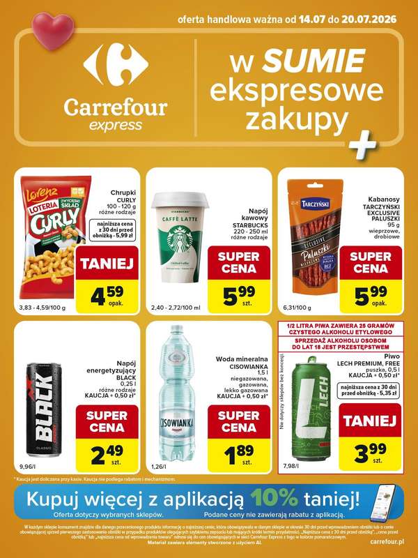 Carrefour Express - gazetka promocyjna Gazetka Express od wtorku 14.07 do poniedziałku 20.07