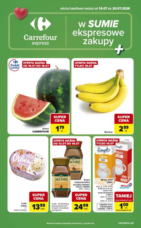 Carrefour Express - gazetka promocyjna Gazetka Express od wtorku 14.07 do poniedziałku 20.07