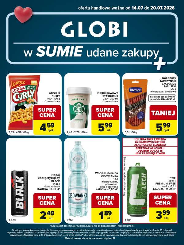 Globi - gazetka promocyjna Gazetka Globi od wtorku 14.07 do poniedziałku 20.07
