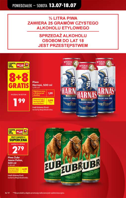 Biedronka - gazetka promocyjna Od poniedziałku, Z ladą tradycyjną od poniedziałku 13.07 do soboty 18.07 - strona 16