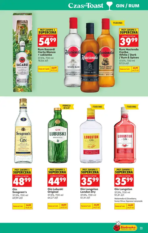 Biedronka - gazetka promocyjna Czas na Toast! od poniedziałku 13.07 do soboty 25.07 - strona 33