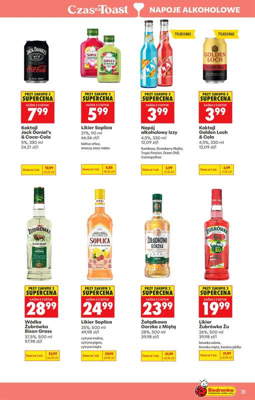 Biedronka - gazetka promocyjna Czas na Toast! od poniedziałku 13.07 do soboty 25.07 - strona 35