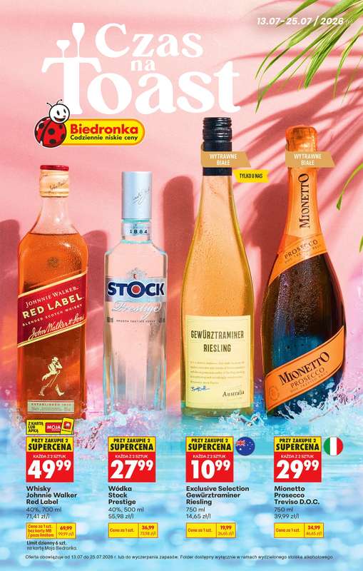 Biedronka - gazetka promocyjna Czas na Toast! od poniedziałku 13.07 do soboty 25.07