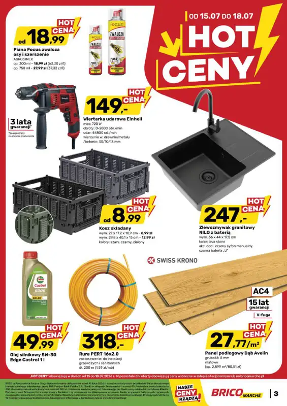 Bricomarche - gazetka promocyjna Hot ceny od środy 15.07 do soboty 18.07 - strona 3