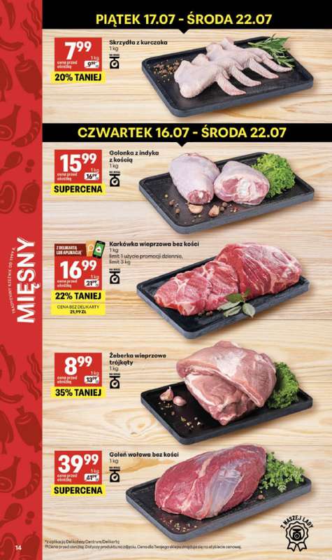 Delikatesy Centrum - gazetka promocyjna Gazetka  do środy 22.07 - strona 14
